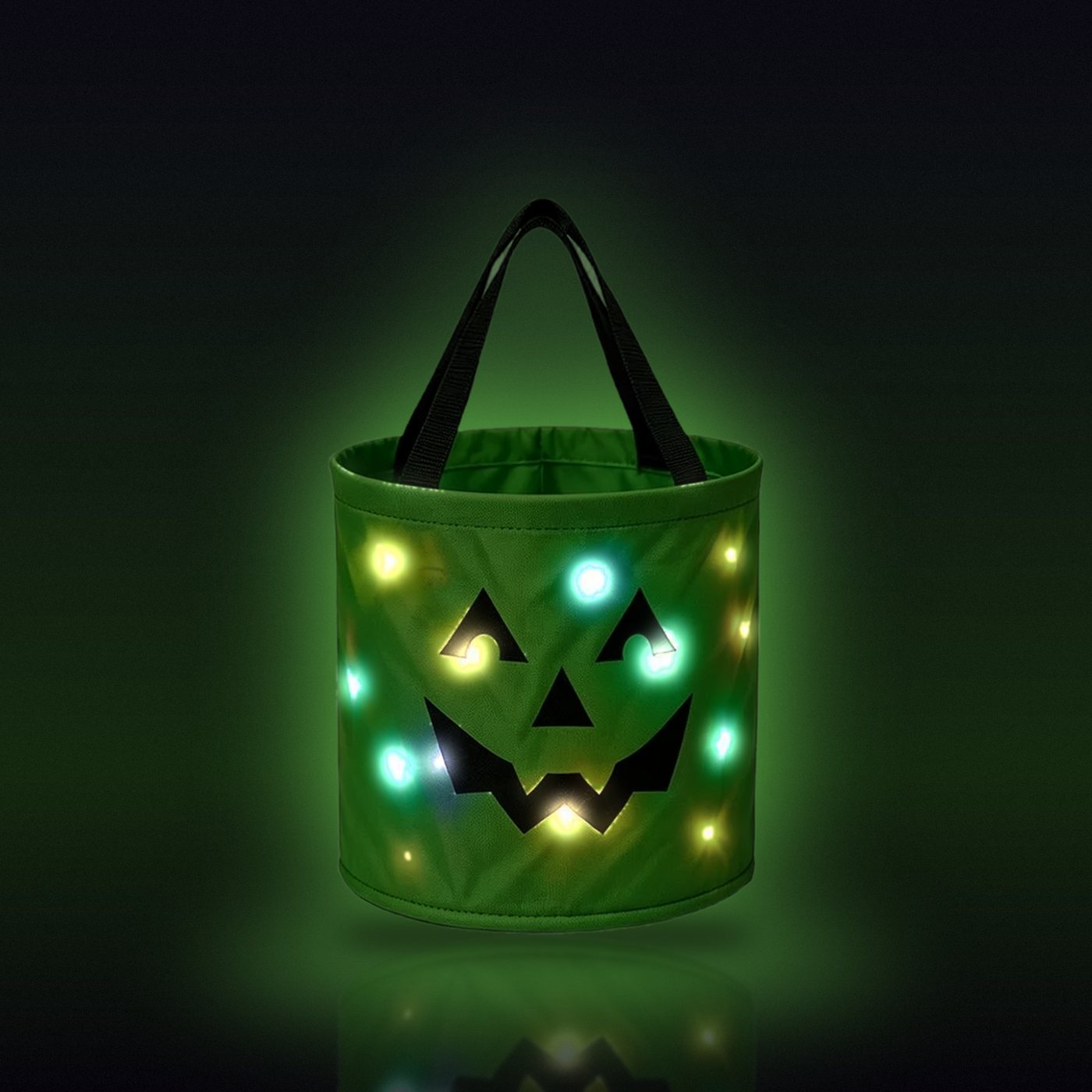 Green, glowing